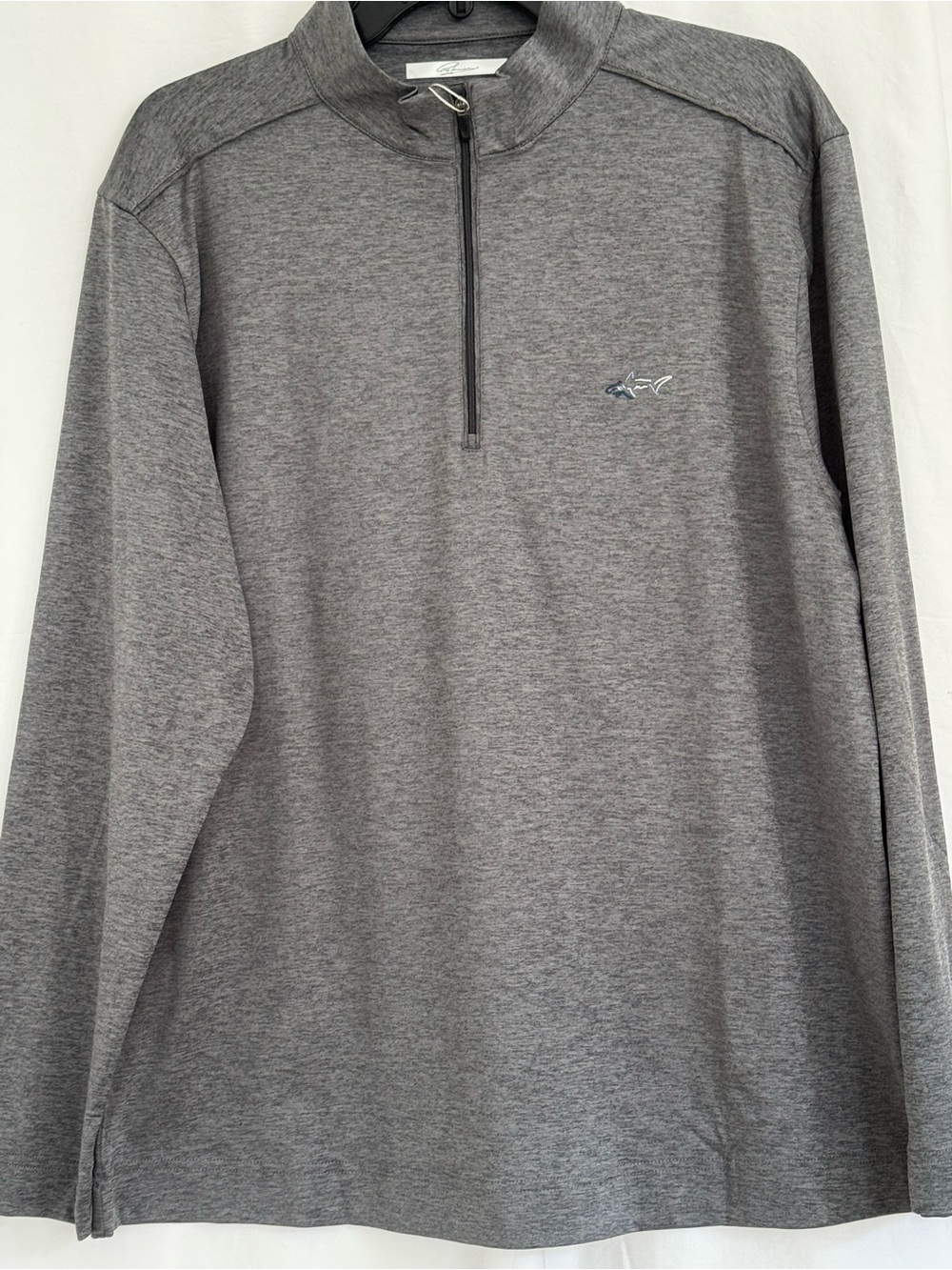 GREG NORMAN Men's Gray Quarter-Zip Pullover Performance Shirt